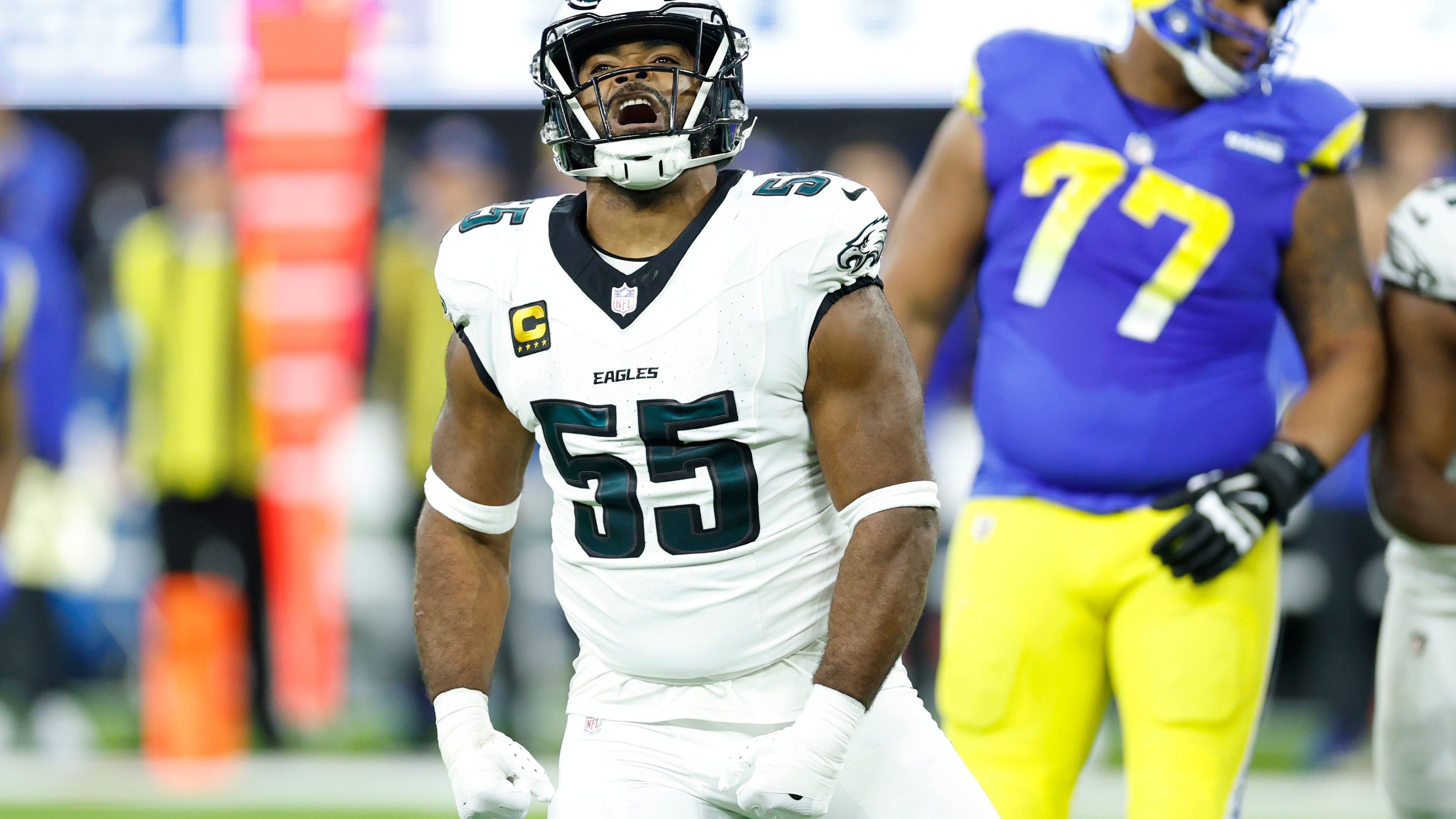 <strong>Brandon Graham (Philadelphia Eagles)</strong><br>Gegen die Los Angeles Rams zog sich Brandon Graham nach eigenen Angaben einen Trizeps-Riss zu und fällt für den Rest der Saison aus. Für den Defensive End könnte es gleichbedeutend mit dem Karriereende sein, denn der 36-Jährige hatte seinen Abschied nach dieser Spielzeit bereits angekündigt.