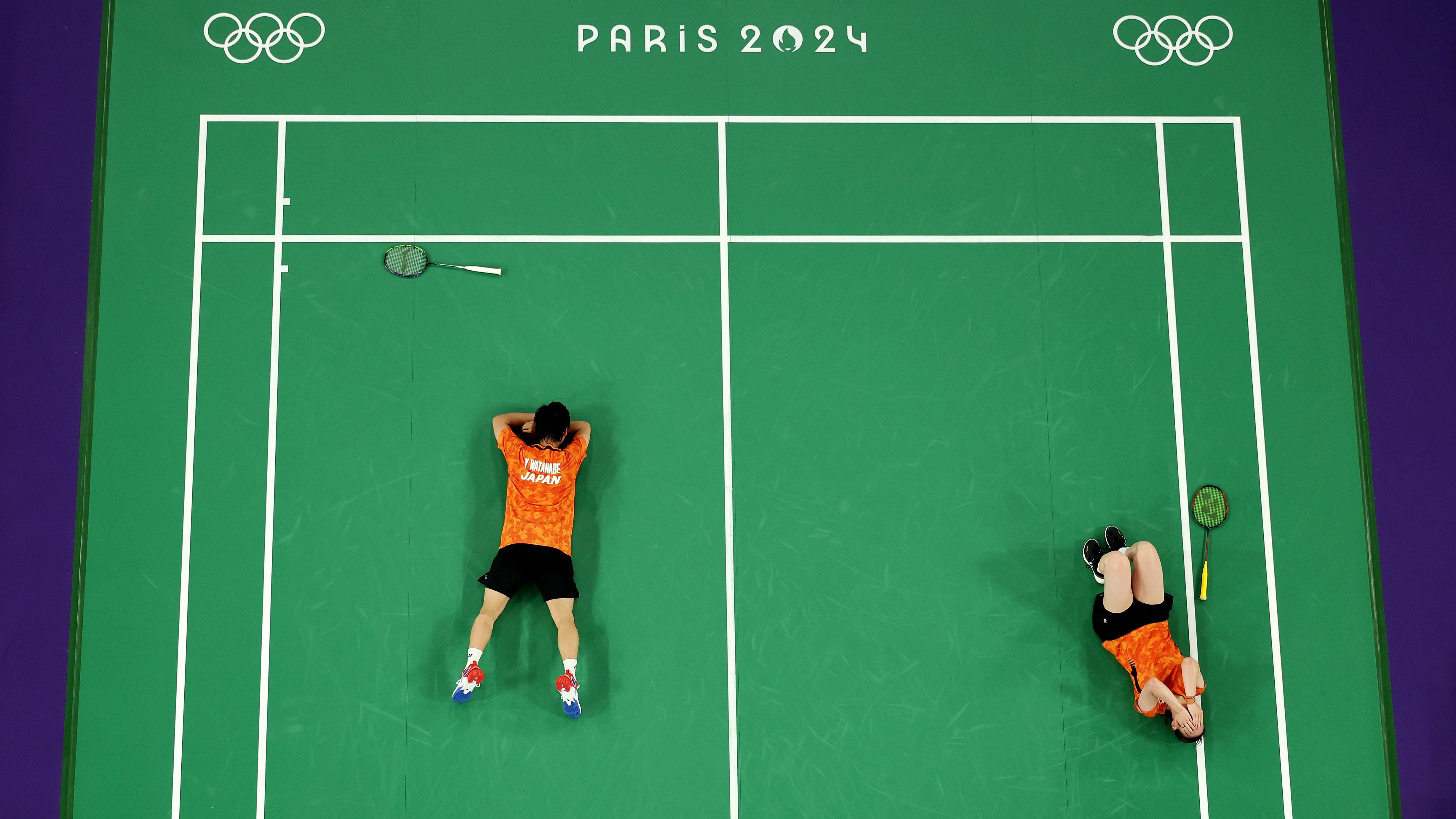 <strong>Olympia: Die besten Bilder des siebten Tages</strong><br>Yuta Watanabe and Arisa Higashino freuen sich über die Bronzemedaille.