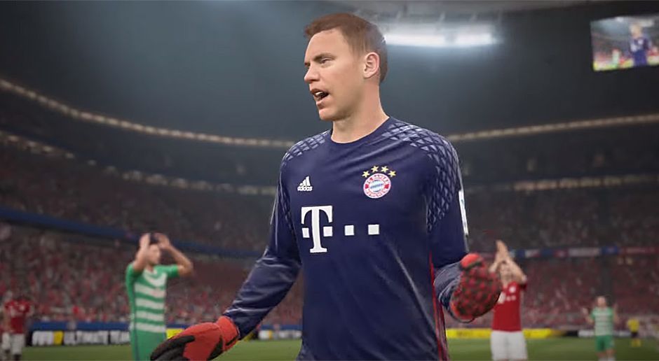 
                <strong>Manuel Neuer bei FIFA 17</strong><br>
                Natürlich darf auch Manuel Neuer nicht fehlen. Hier hat er offenbar den SV Werder Bremen zur Verzweiflung gebracht.
              