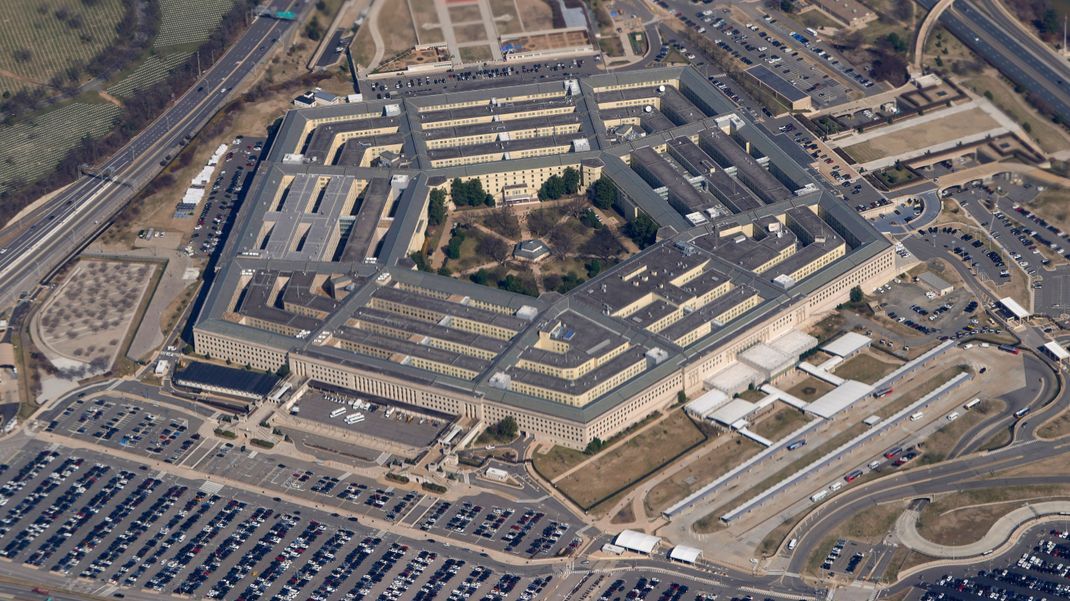 Das Pentagon ist von der Air Force One aus zu sehen. 