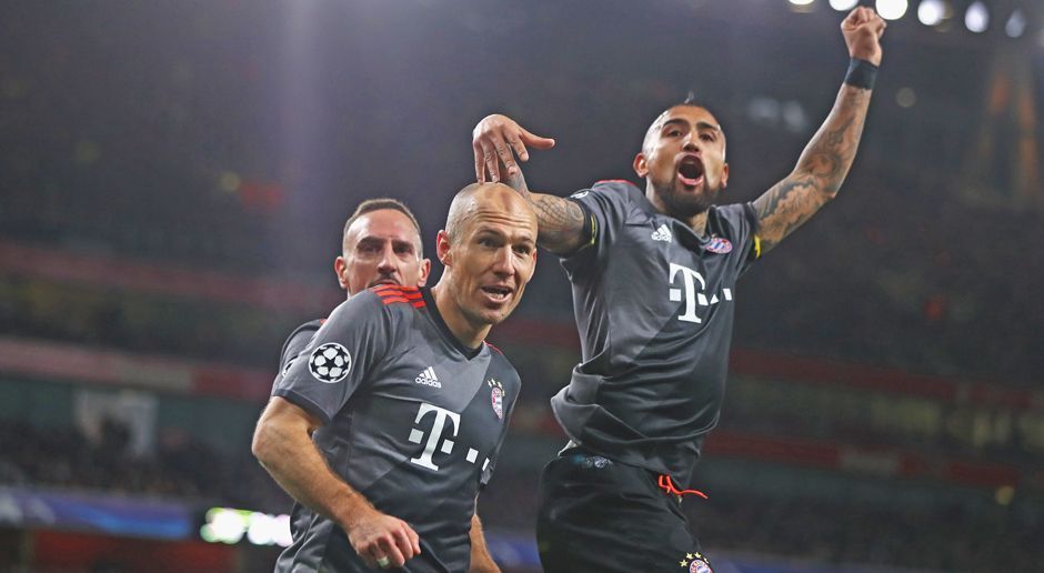 
                <strong>5 oder mehr Tore in K.o.-Spielen</strong><br>
                Das 5:1 beim FC Arsenal ist nämlich das siebte K.o.-Spiel in der Champions League, in dem die Bayern fünf oder mehr Tore erzielen. Die weiteren Partien: 5:0 und 7:1 gegen Sporting Lissabon im Achtelfinale 2008/09, 7:0 gegen den FC Basel im Achtelfinale 2011/12, 7:0 gegen Schachtar Donezk im Achtelfinale 2014/15, 6:1 gegen den FC Porto im Viertelfinale 2014/15 und natürlich das 5:1 im Hinspiel gegen Arsenal. In dieser Statistik liegt der deutsche Rekordmeister unangefochten an der Spitze. Dem FC Barcelona als Zweitplatzierten gelang ein Fünferpack in K.o.-Spielen "nur" fünf Mal. 
              