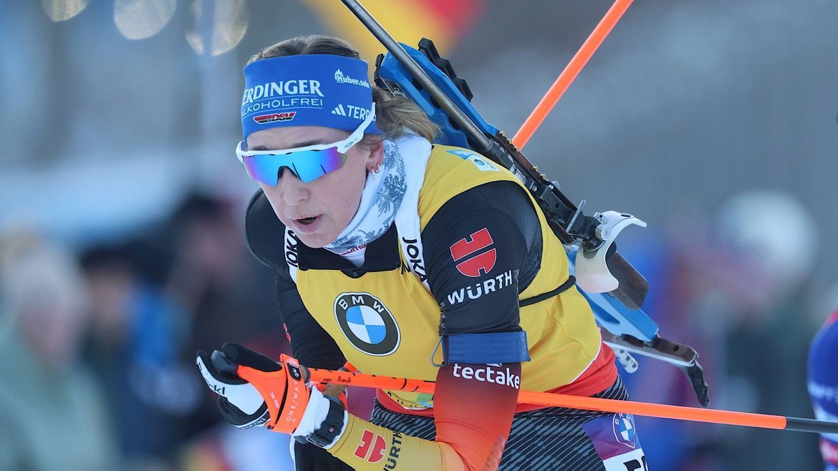 Franziska PREUSS (PREUß) (GER, SC Haag). Biathlon, Einzelrennen der Frauen . IBU Weltcup, Saison 2024-2025, am 16.01.2025 in Ruhpolding, C H I E M G A U A R E N A, Deutschland. Quelle Copyright Cre...