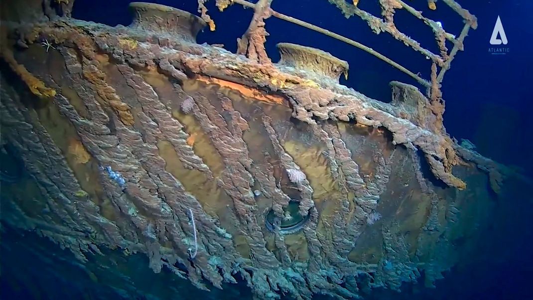 Dieses aus einem Video entnommene Standbild zeigt einen Teil des 1912 gesunkenen Luxusdampfers Titanic.