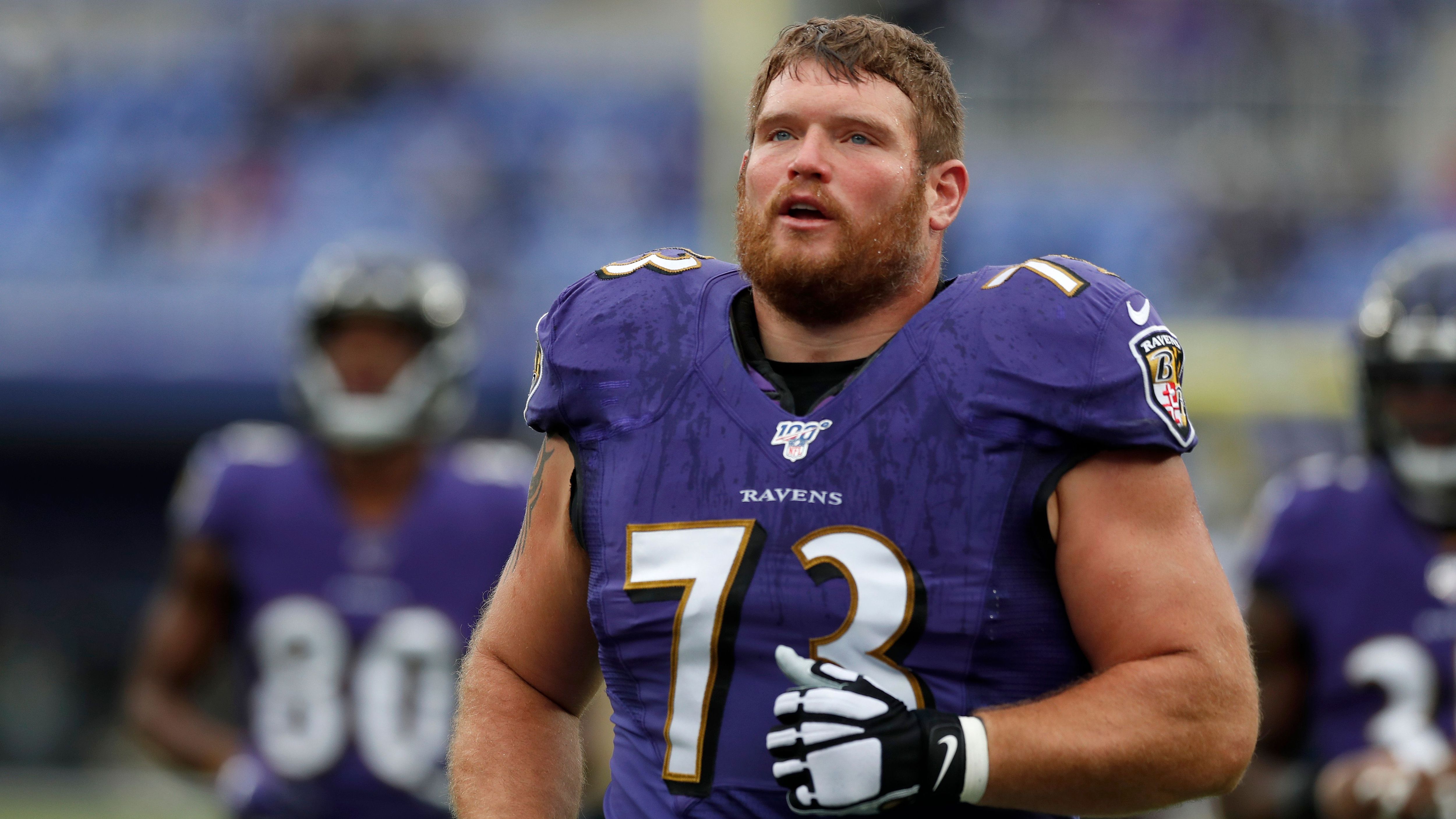 <strong>Marshal Yanda</strong><br>- Position: Guard / Offensive Tackle<br>- Teams: Baltimore Ravens (2007 - 2019)<br>- Größte Erfolge: 1x Super-Bowl-Sieger, 2x First-team All-Pro, 5x Second-team All-Pro, 8x Pro Bowl