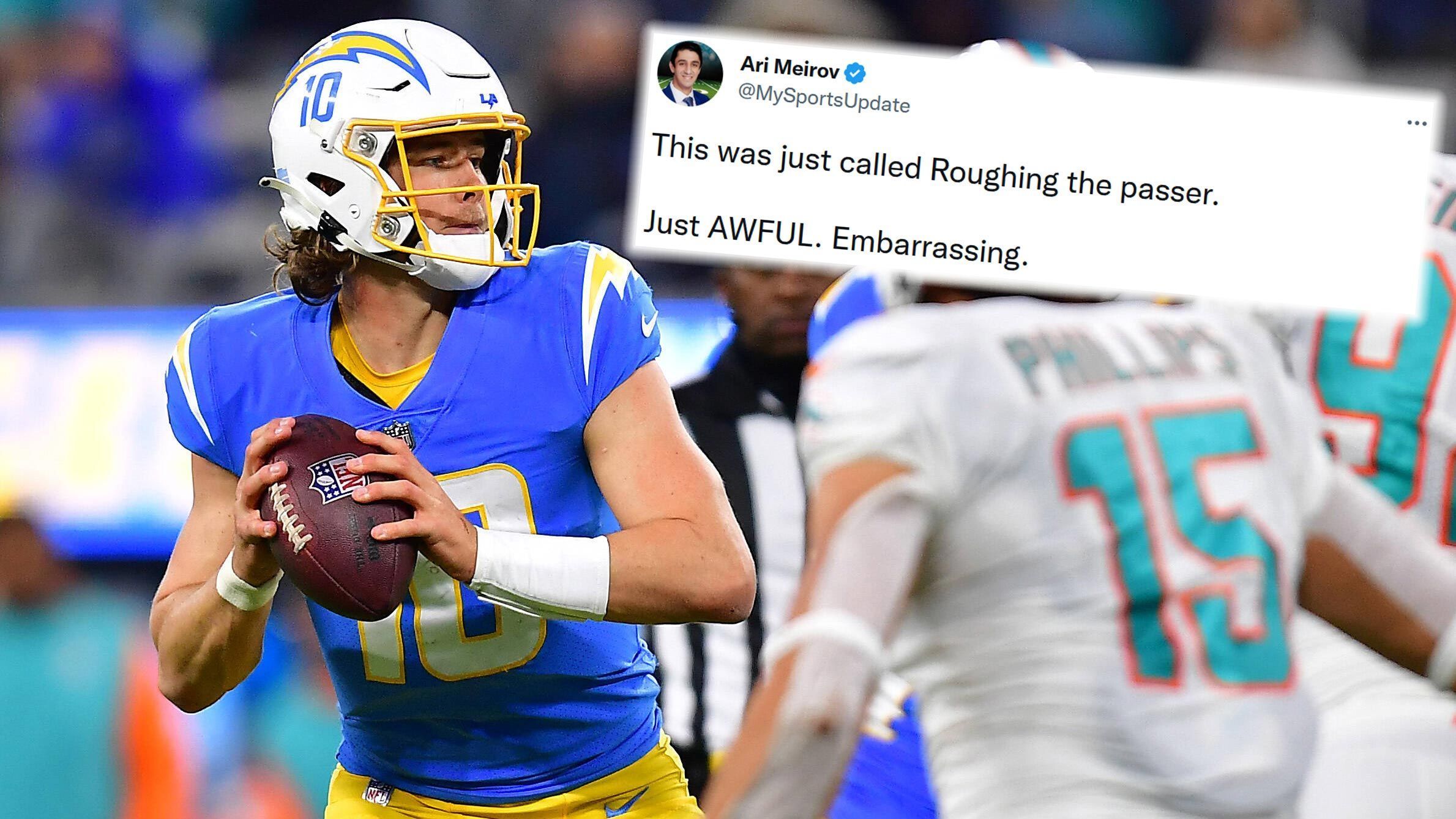
                <strong>Ari Meirov</strong><br>
                Neben (Ex-)Spielern meldeten sich auch NFL-Experten auf Twitter zu Wort. Ari Meirov zeigte ein Video des Sacks und schrieb: "Das wurde gerade als Roughing the Passer gewertet. Einfach schrecklich. Peinlich."
              