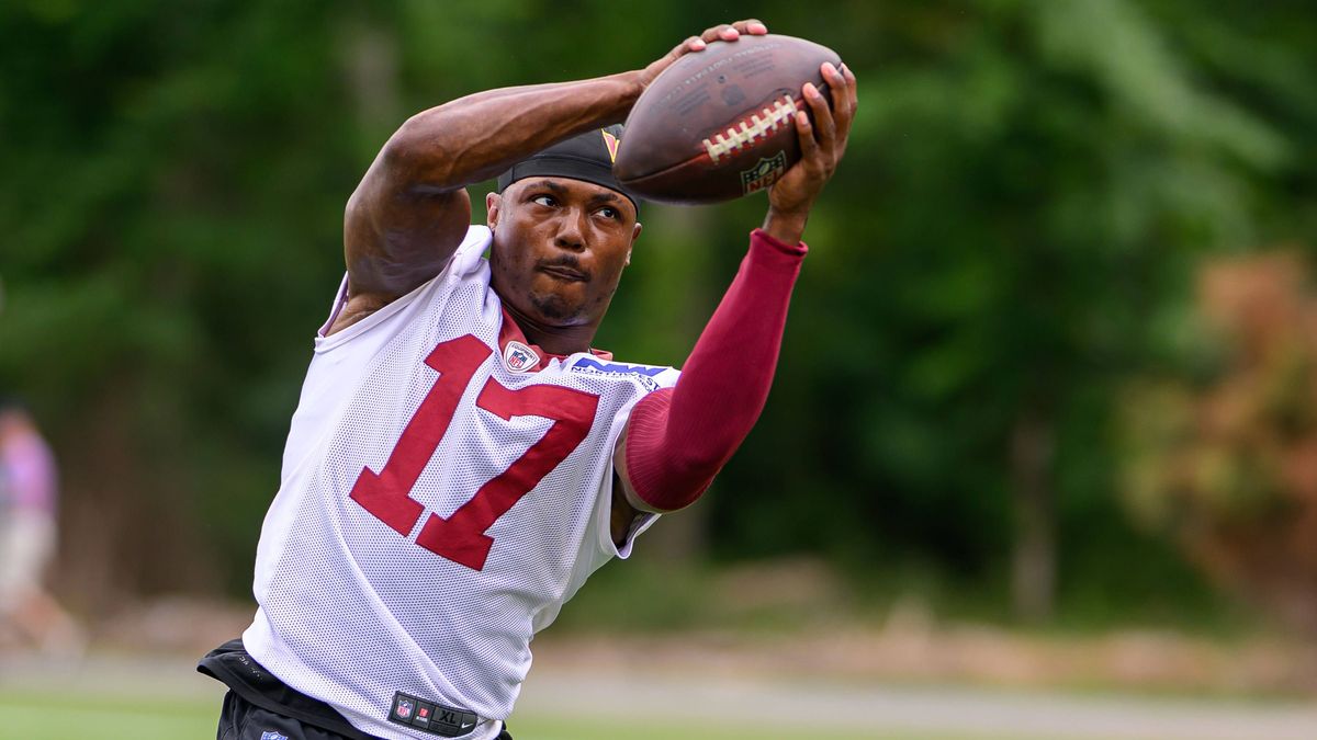 June 05 2024: Washington Commanders wide receiver Terry McLaurin (17) in drills during the Washington Commanders OTA practice at the OrthoVirginia Training Center at Commanders Park in Ashburn, Va....