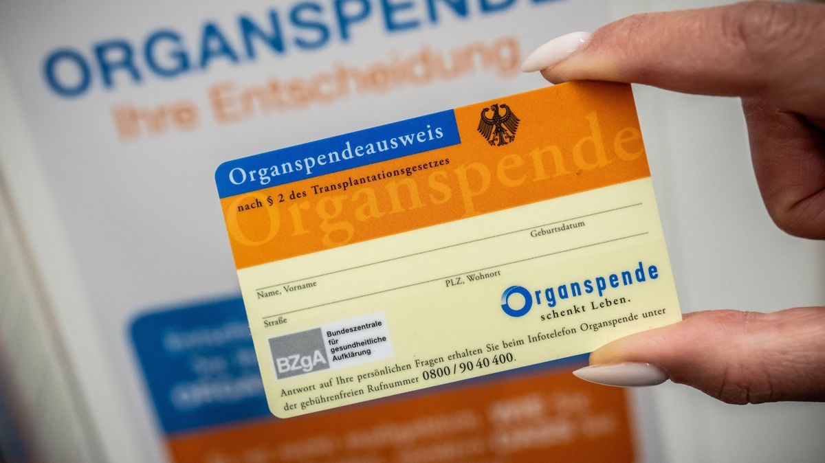 Ein Organspendeausweis, aufgenommen im Gesundheitsministerium