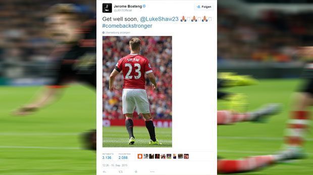 
                <strong>Jerome Boateng</strong><br>
                Jerome Boateng: Der Münchner Verteidiger hofft auf eine schnelle Genesung Shaws.
              