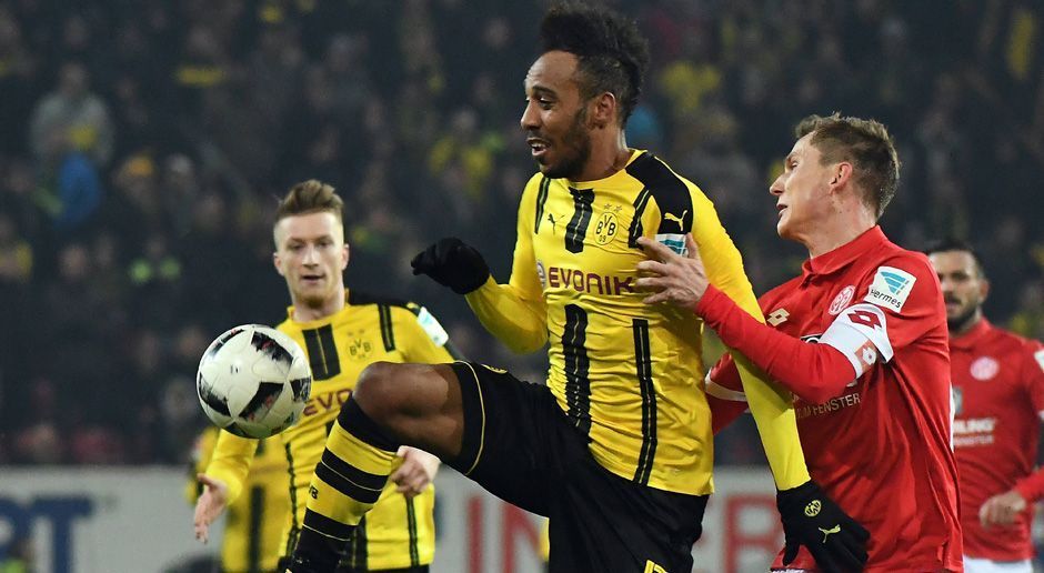 
                <strong>Pierre-Emerick Aubameyang</strong><br>
                Pierre-Emerick Aubameyang: Nach seinem Einsatz beim Afrika Cup ist er erstmals wieder für den BVB im Einsatz. Läuferisch wie gewohnt stark, lässt er sich gegen tief stehende Mainzer auch mal zurückfallen, um den Ball zu bekommen. Der Torjäger braucht aber noch etwas Anlaufzeit, in der Abstimmung mit Reus und Schürrle passt es noch nicht immer. Hat nur eine gute Torchance und wird nach 71 Minuten ausgewechselt. ran-Note: 4,5
              