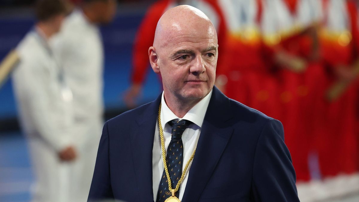 Gianni Infantino FIFA president, AUGUST 9, 2024, - Football Soccer : Men s Final match between France 3-5 Spain during the Paris 2024 Olympic Games, Olympische Spiele, Olympia, OS at Parc des Princ...