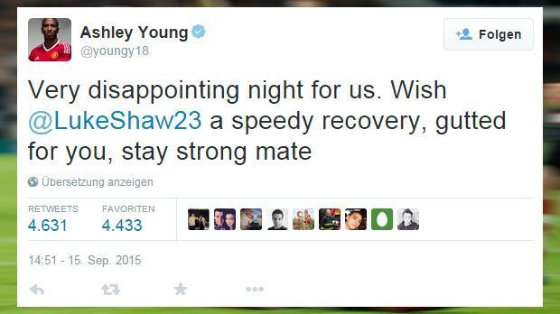 
                <strong>Ashley Young</strong><br>
                Ashley Young: Er wünscht seinem Mitspieler eine schnelle Rückkehr.
              