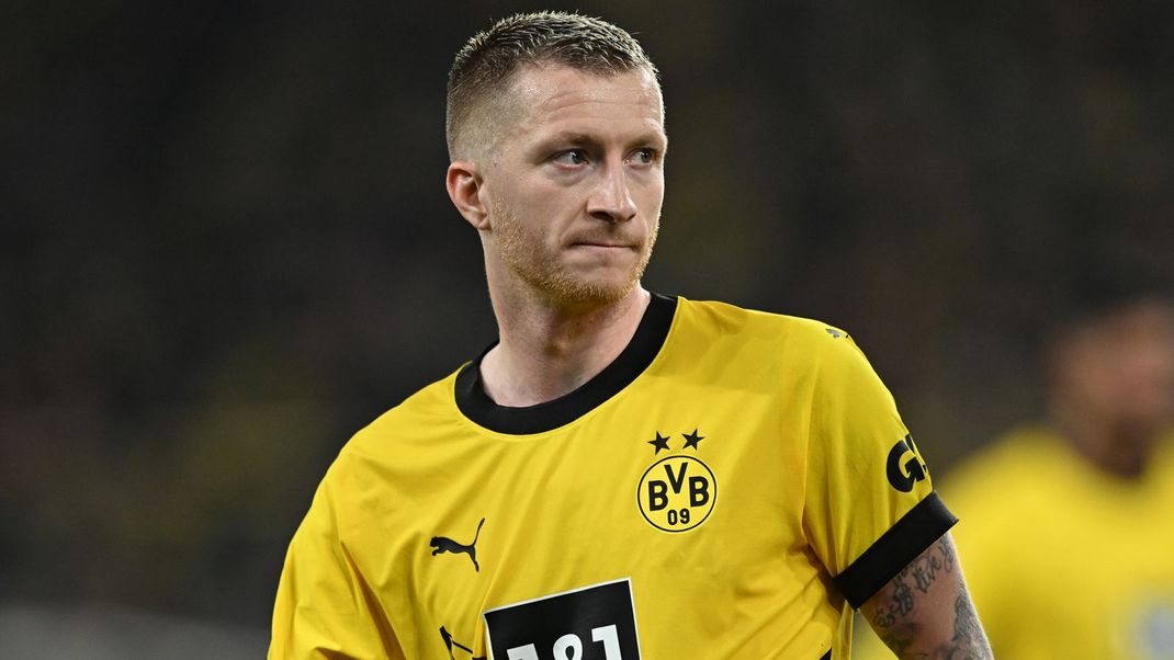 DORTMUND, GERMANY - FEBRUARY 09: Marco Reus of Dortmund reacts during the Bundesliga match between Borussia Dortmund and Sport-Club Freiburg at Signal Iduna Park on February 09, 2024 in Dortmund, Germany. (Photo by Frederic Scheidemann/Getty Images)