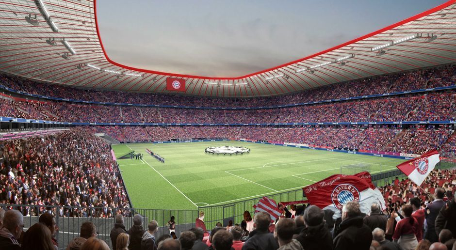 
                <strong>Rot und weiß! Das neue Bayern Stadion</strong><br>
                "Die Allianz Arena wird künftig sehr klar als die Heimat des FC Bayern, seiner Mannschaft und seiner Fans erkennbar sein", schrieb der Vorstandsvorsitzende Karl-Heinz Rummenigge in seinem Vorwort für das neue Bayern-Magazin. "Dahoam" sei nun "wirklich dahoam".
              