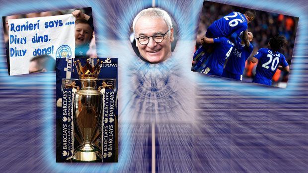 
                <strong>Leicester Citys Meister-Märchen</strong><br>
                Alle einmal zwicken lassen, bitte: Es ist tatsächlich wahr - Leicester City gewinnt die Premier League! Der 5000:1-Außenseiter dreht den Goliaths aus Manchester und London in der Liga, in der weltweit am meisten Geld umgesetzt wird, eine lange Nase. In einigen Jahren wird die Frage "Wo warst du, als Leicester City Meister wurde?" allgegenwärtig sein. ran.de präsentiert die wichtigsten Stationen auf dem Weg zum Fußball-Märchen. Anschnallen!
              