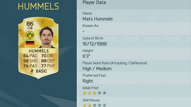 
                <strong>Mats Hummels</strong><br>
                Spielerwert: 86 (+/-0) - Mats Hummels. Vorheriger Gesamtwert: 86.
              
