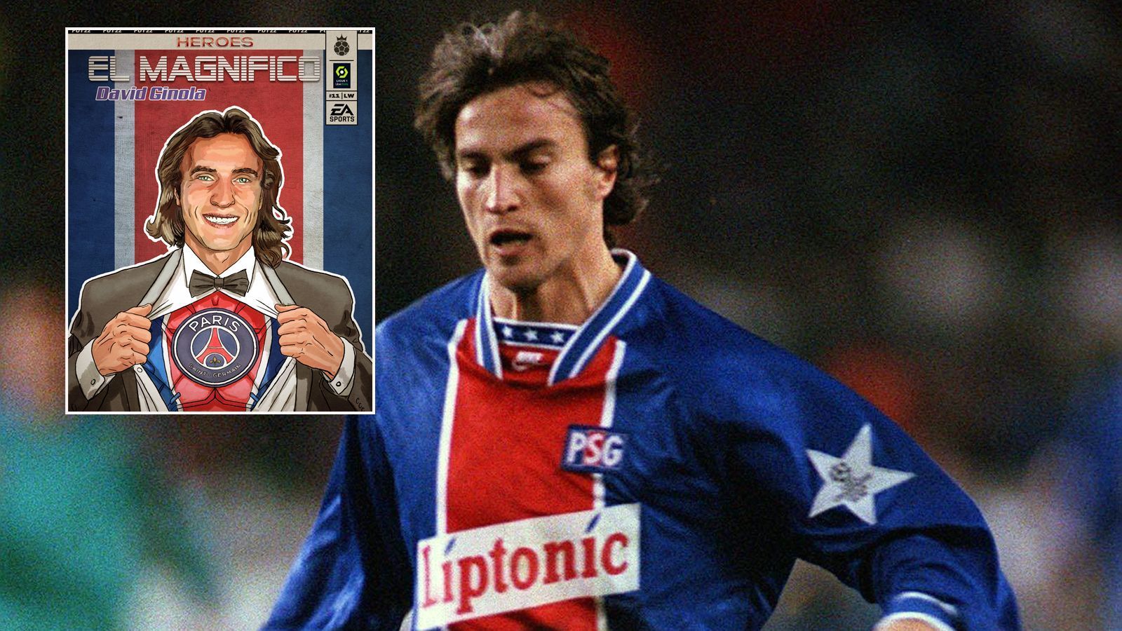 
                <strong>David Ginola</strong><br>
                &#x2022; Gesamtstärke: 89 - <br>&#x2022; Nationalität: Frankreich - <br>&#x2022; Position: Linksaußen - <br>&#x2022; Vereine als Aktiver: Paris St. Germain, Stade Brest, Newcastle United, Tottenham Hotspur, Aston Villa, FC Everton<br>
              