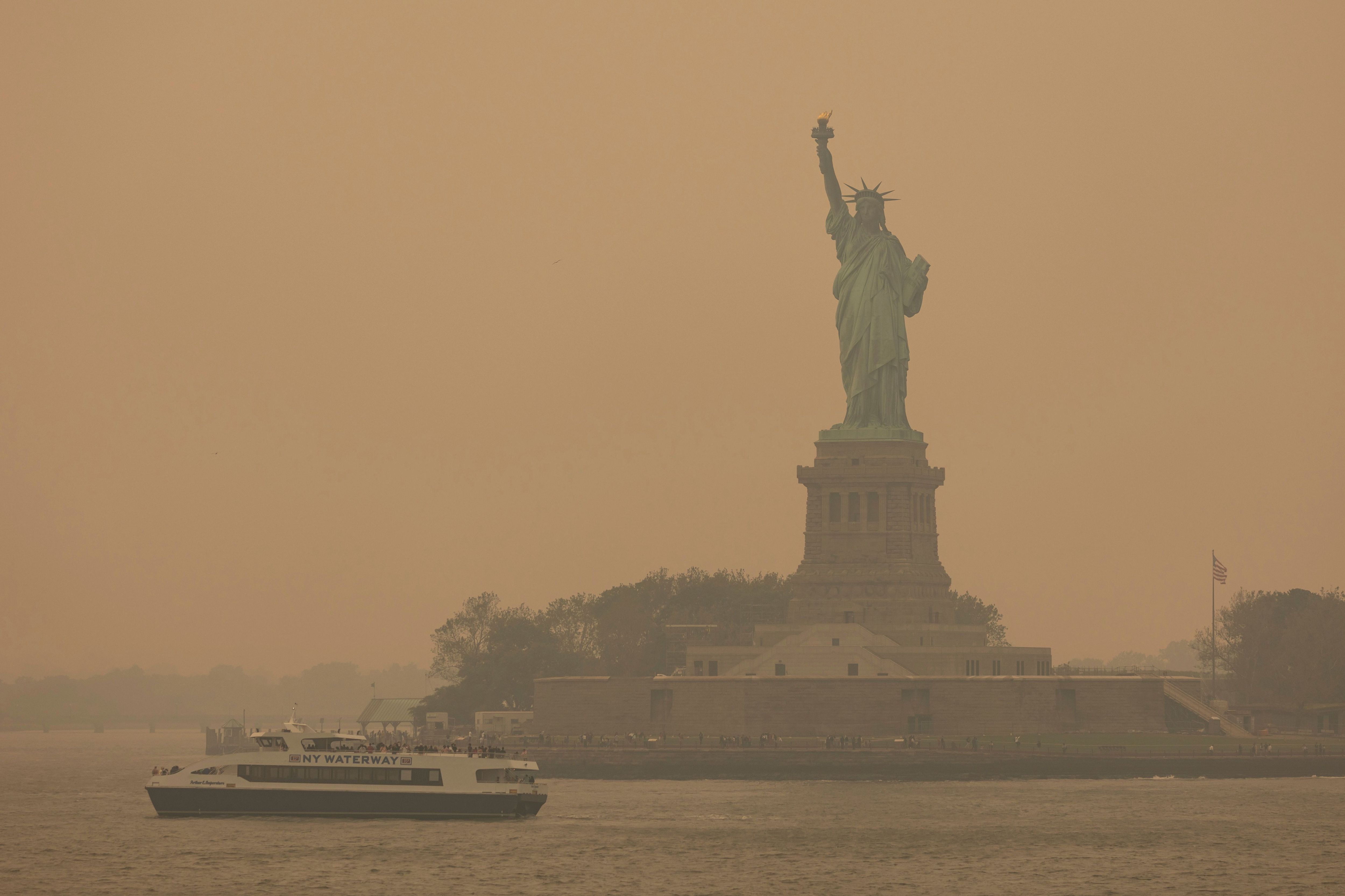 7. Juni 2023: Der Rauch zahlreicher schwerer Waldbrände in Kanada hat Teile der US-Ostküste eingehüllt und in der Millionenmetropole New York für die schlechteste Luftqualität seit Jahrzehnten gesorgt.