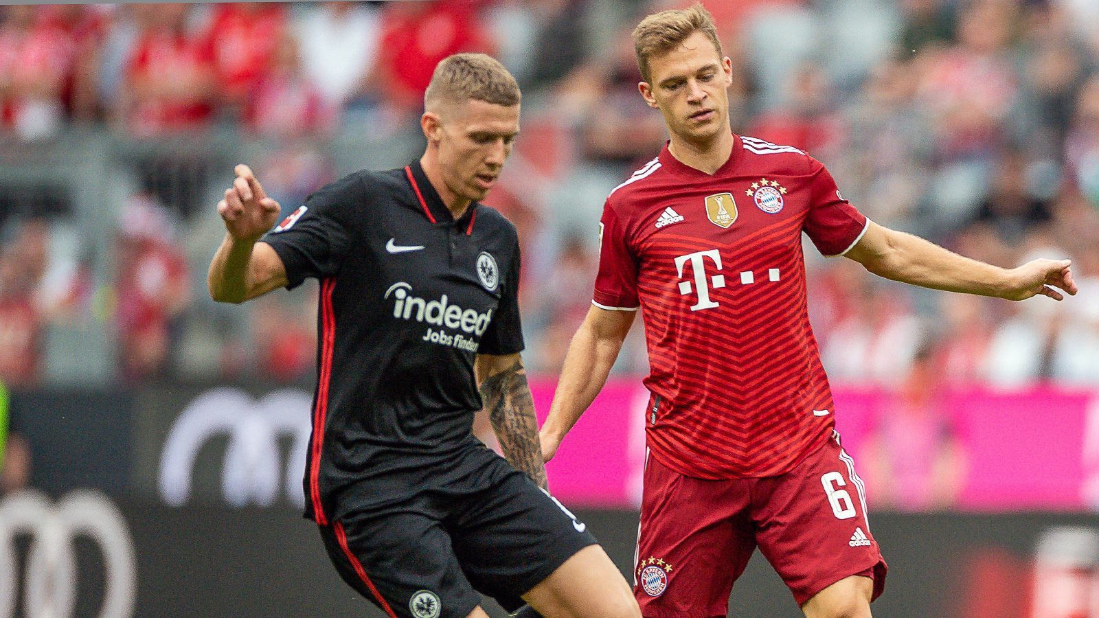 
                <strong>Joshua Kimmich</strong><br>
                Fungiert über große Strecken als alleiniger Sechser, da sich Goretzka immer wieder in die Offensive einschaltet. Offenbart Ungenauigkeiten im Passspiel. Lässt den Frankfurtern zu viel Zeit zum Kombinieren im Mittelfeld. ran-Note: 4
              