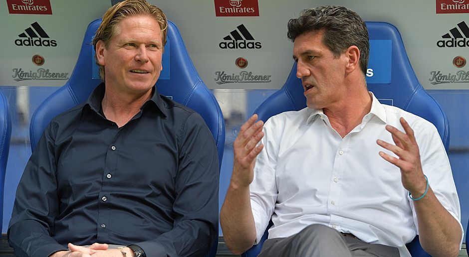 
                <strong>Die sportliche Führung: Markus Gisdol und Jens Todt</strong><br>
                Vom finanziellen Rahmen, der der sportlichen Führung um Trainer Markus Gisdol (li.) und Sportdirektor Jens Todt gesteckt werden dürfte, können viele andere Vereine wohl nur träumen. Investor Klaus-Michael Kühne wird erneut seine Privat-Millionen in seinen Herzens-Klub pumpen. Für Gisdol, der vor dem 6. Spieltag Bruno Labbadia ersetzte, und den im Winter zum HSV gestoßenen Todt ist es die erste Saisonvorbereitung - zu Jahresbeginn bewies das Duo bei einigen Transfers aber bereits ein gutes Händchen.
              