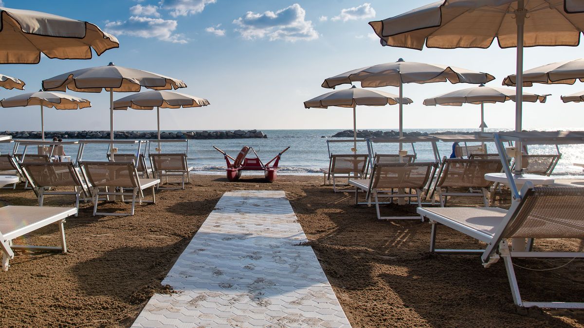 Beach on the Adriatic coast of Italy in Italy