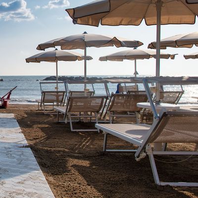 Beach on the Adriatic coast of Italy in Italy