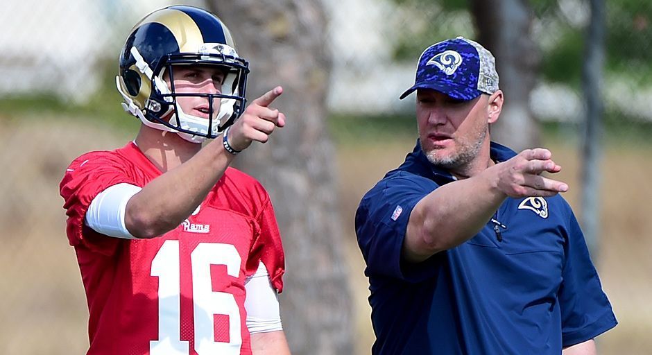 
                <strong>Jared Goff trainiert bei den Rams</strong><br>
                Auf seinen Schultern lasten die Hoffnungen einer Zwölf-Millionen-Einwohner-Metropole: Die gerade nach Los Angeles umgezogenen Rams haben sich im Draft den ersten Pick von den Tennessee Titans ertauscht, um Jared Goff als neuen Franchise-Quaterback nach Kalifornien zu holen. Am Freitag stieg der Hoffnungsträger im Rookie-Mini-Camp der Rams ins Training ein. Quarterback-Coach Chris Weinke zeigte ihm, wo es lang geht.
              