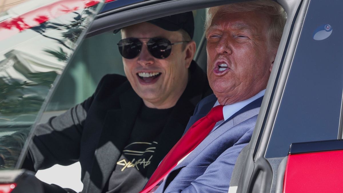 US-Präsident Donald Trump (r) und Tesla-CEO Elon Musk.