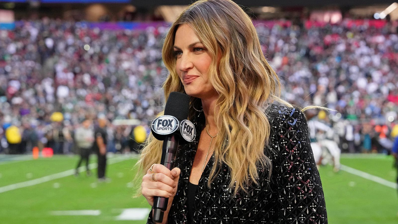 
                <strong>Erin Andrews</strong><br>
                Natürlich ist auch Erin Andrews dabei: Sie arbeitet für Fox als Reporterin und ist in den USA selbst ein Star.
              