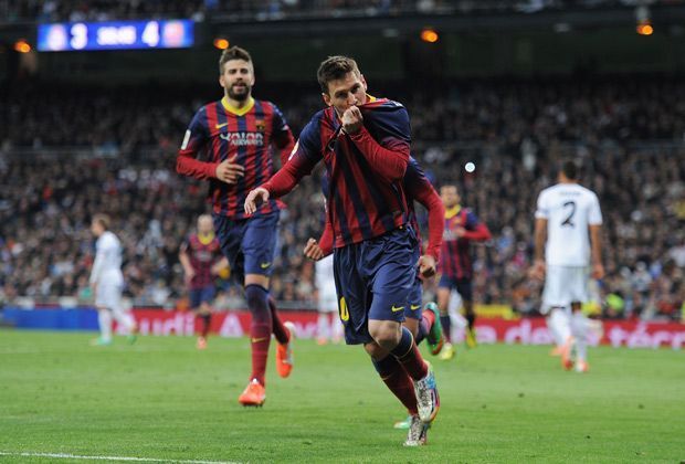 
                <strong>Real Madrid vs. FC Barcelona</strong><br>
                Mann des Spiels wird Lionel Messi, der insgesamt drei Tore erzielt. Auch den Ausgleich und den Siegtreffer zum 4:3 für Barcelona. Beide per Elfmeter. 
              