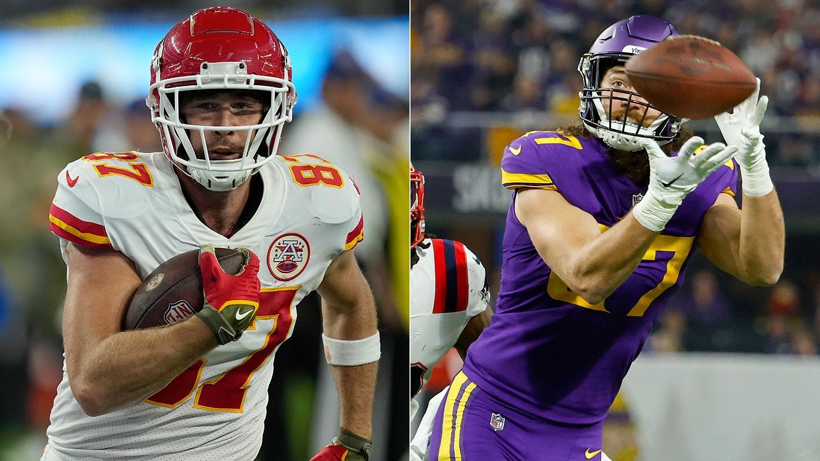 
                <strong>Tight Ends mit den meisten Stimmen</strong><br>
                &#x2022; AFC: Travis Kelce, Kansas City Chiefs<br>&#x2022; NFC: T.J. Hockenson, Minnesota Vikings<br>
              