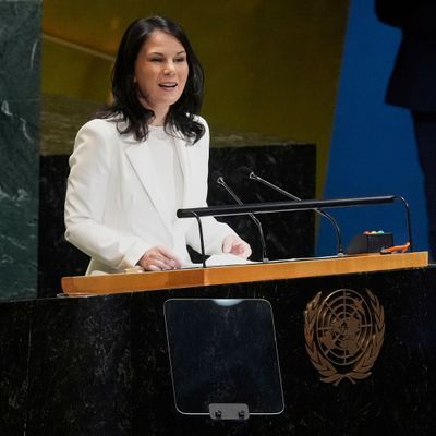 2. Juni 2025: Annalena Baerbock spricht vor der Generalversammlung der Vereinten Nationen, nachdem sie zur Präsidentin der UN gewählt wurde.
