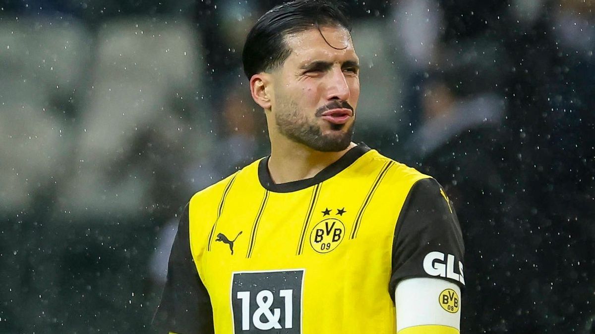 Emre Can (Borussia Dortmund) schaut enttaeuscht, Bundesliga, Borussia Mönchengladbach v Borussia Dortmund, Stadium in Borussia-Park am 07. December 2024 in Mönchengladbach, Deutschland. (Foto von M...