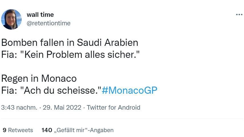 
                <strong>So reagiert das Netz auf den Monaco-GP</strong><br>
                User "relentiontime" vergleicht die Ursachen für die Startverzögerung in Monaco mit dem Bombeneinschlag in der Nähe des Kurses in Saudi-Arabien.
              