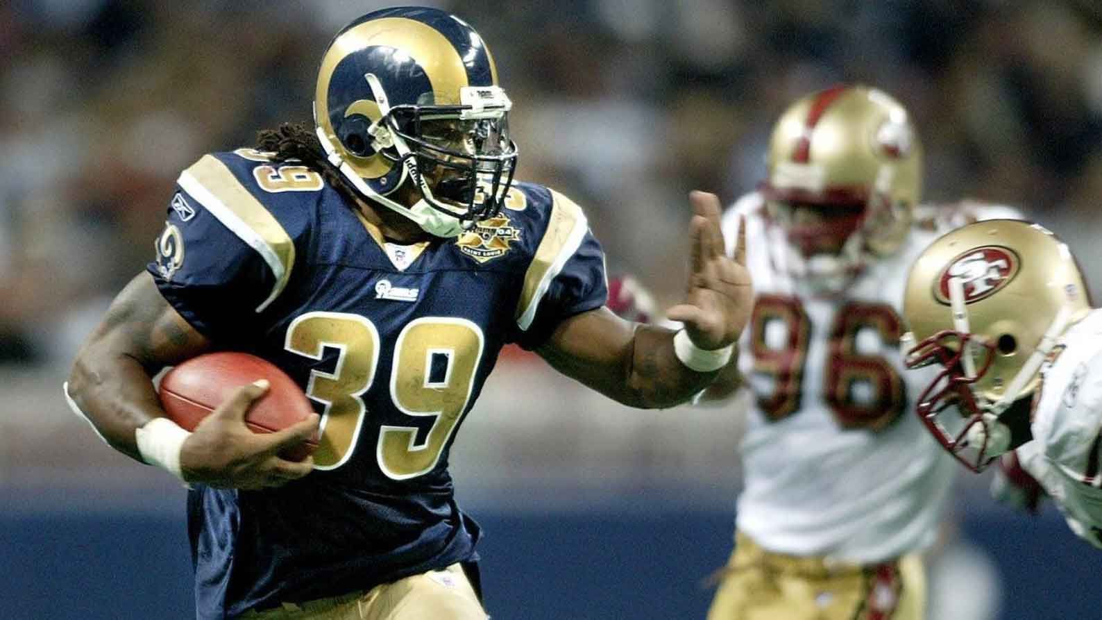 
                <strong>Los Angeles Rams: Steven Jackson</strong><br>
                10.138 Yards bei 2.396 Runs - 56 Touchdowns
              