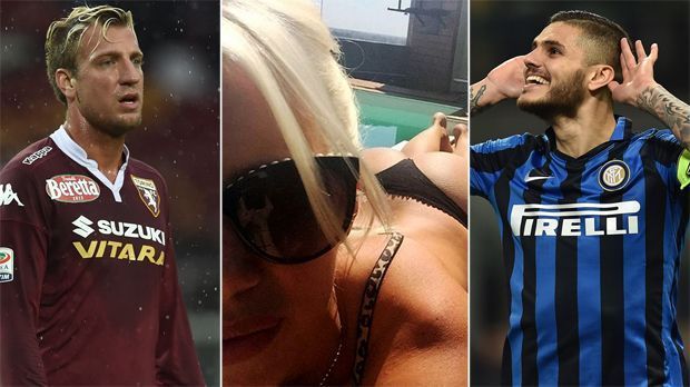 
                <strong>Lopez, Wanda und Icardi</strong><br>
                Maxi Lopez (li.) ist der Ex-Mann von Wanda Nara (mi.). Nara wiederum ist die aktuelle Ehefrau von Mauro Icardi (re.). Am vergangenen Wochenende traf Lopez mit seiner Mannschaft, dem FC Turin, auf Icardis Inter Mailand. Lopez verweigerte beim Einlaufen vor dem Spiel den obligatorischen Handshake mit Icardi. Pikant: Beide Stürmer spielten früher für Sampdoria Genua und sollen eng befreundet gewesen sein. Dann ...
              