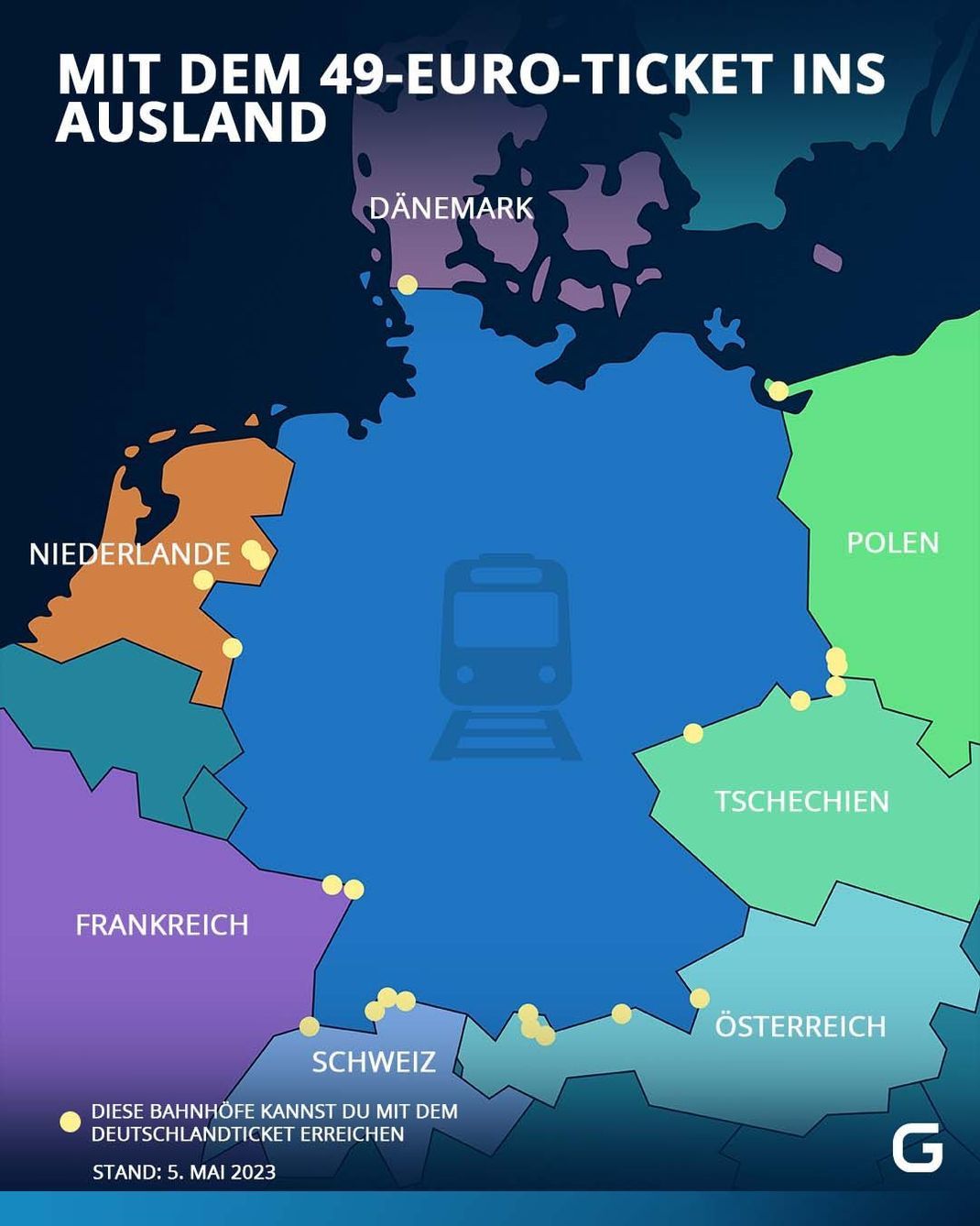 Diese Bahnhöfe kannst du mit dem Deutschlandticket erreichen