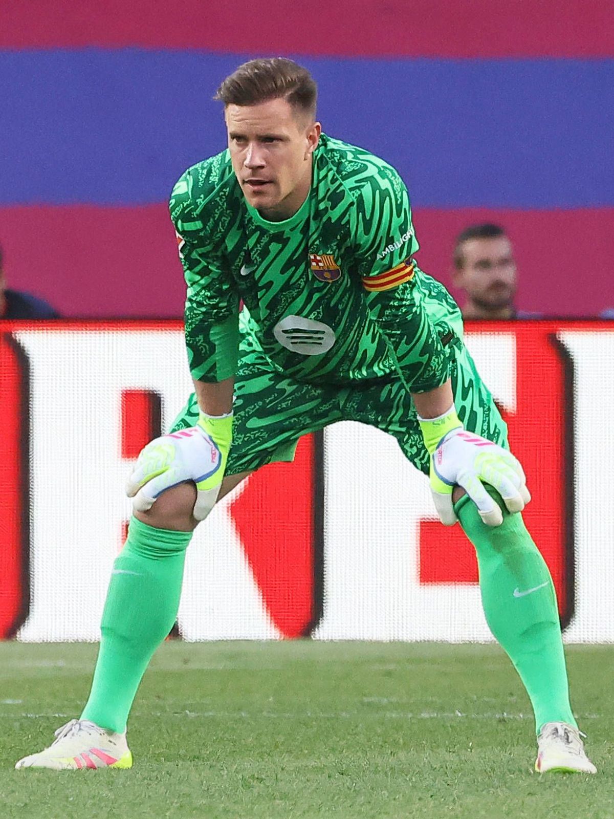 FC Barcelona, Barca V Villarreal CF - La Liga Marc-Andre ter Stegen plays during the match between FC Barcelona and Villarreal CF, corresponding to week 37 of LaLiga EA Sports, at the Olympic Stadi...