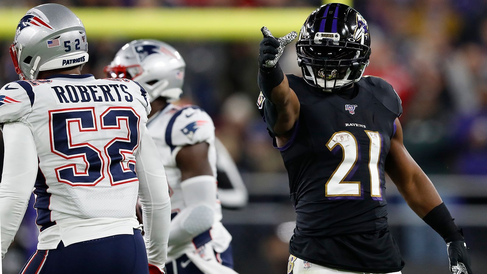 
                <strong>Rushing Offense: Baltimore Ravens</strong><br>
                Die Laufoffensive der Baltimore Ravens brachte die New England Patriots Defensive zum Verzweifeln. Quarterback Lamar Jackson verbuchte 61 Yards und zwei Touchdowns, Running Back Mark Ingram münzte 15 Laufversuche in 115 Yards um. Gesamtpunktzahl: 37
              