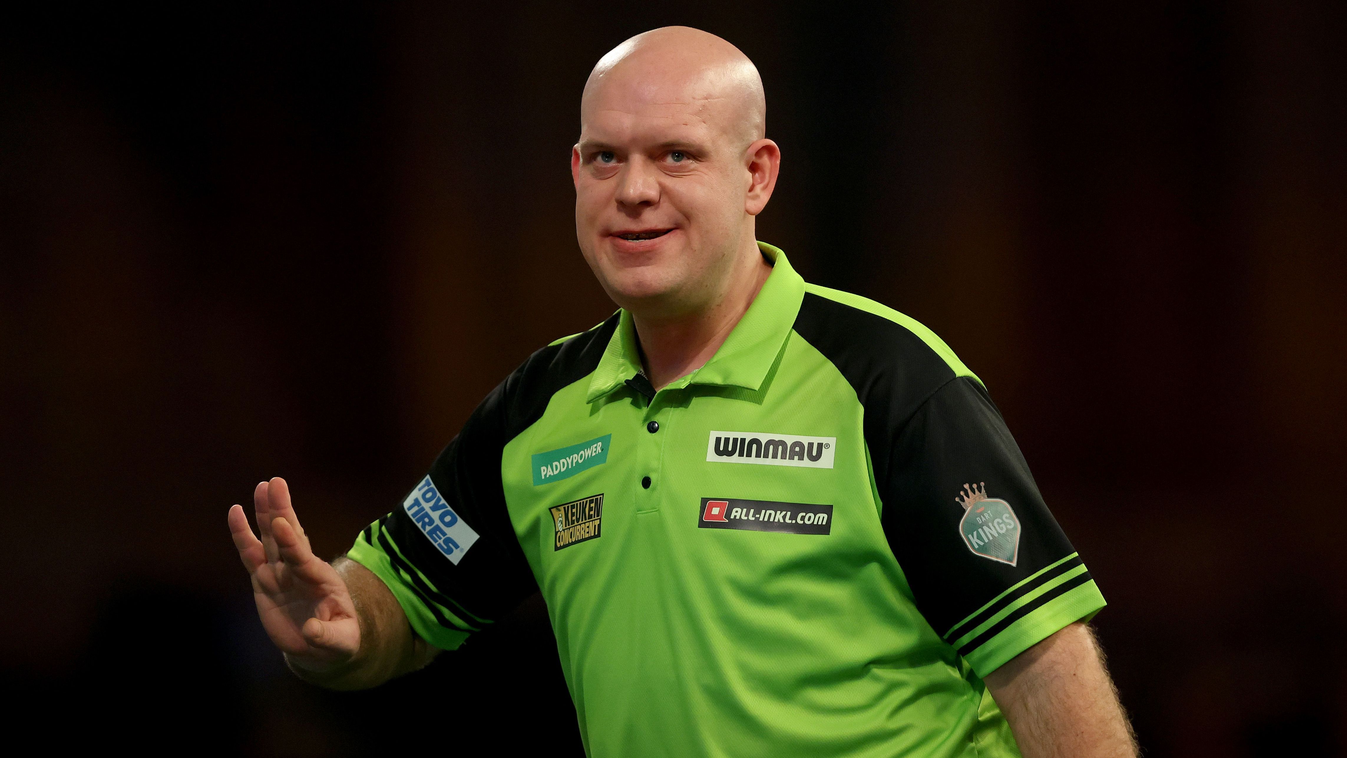 <strong>Platz 6: Michael van Gerwen (Niederlande)</strong><br><strong>180er bei der WM 2024:</strong>&nbsp;30<br><strong>Spiele bei der WM 2024:</strong>&nbsp;4 (Aus im Viertelfinale)