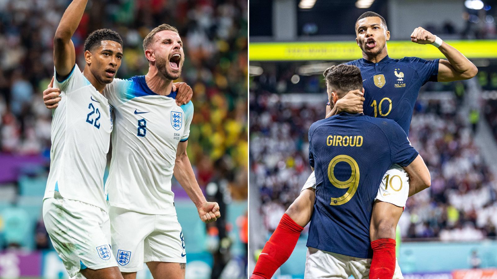 
                <strong>England vs. Frankreich im Head to Head</strong><br>
                Im letzten Viertelfinale der WM 2022 kommt es zum einzigen rein-europäischen Duell zwischen England und Frankreich (Sa., ab 20 Uhr im Liveticker). Können die "Three Lions" den Titelverteidiger aus dem Turnier werfen? ran präsentiert das Head to Head.
              