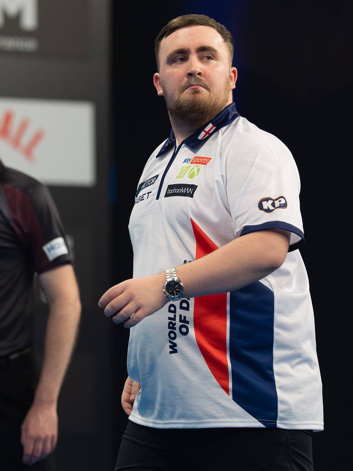 World Cup of Darts 2025 Luke Littler (England). PDC World Cup-Zweitrundenspiel zwischen England und Deutschland am 14. Juni 2025 in der Eissporthalle in Frankfurt am Main., Frankfurt am Main Hessen...