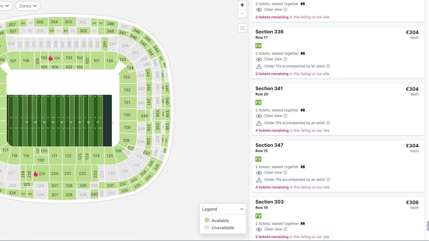 <strong>Viagogo eskaliert</strong><br>Da auf ebay.de zunächst wenig zu holen war, haben wir uns erstmal auf viagogo.de umgeschaut. Hat sich auf jeden Fall gelohnt. Erstmal zum Reinkommen ein gemächlicher Start.