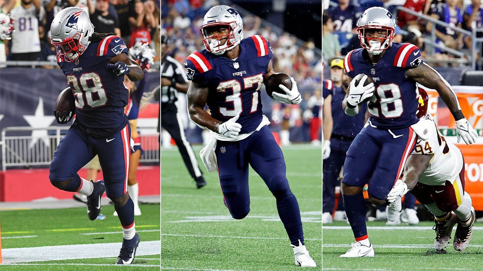 
                <strong>Stars im Backfield: Patriots-Running-Backs überzeugen in der Preseason</strong><br>
                Nach zwei Preseason-Spielen dürften die Fans der New England Patriots mit Zuversicht auf die neue Saison blicken. Während die Siege gegen Washington und Philadelphia (hier geht's zu den Highlights) noch keine Antwort auf die Quarterback-Frage lieferten, überzeugte vor allem das Laufspiel des sechsmaligen Super-Bowl-Siegers. Eine Rotation aus fünf Spielern sammelte fleißig Yards und unterstrich dabei die allgemeine Kaderstärke der Mannschaft von Bill Belichick. ran hat die Leistungen des Patriots-Backfields analysiert.
              
