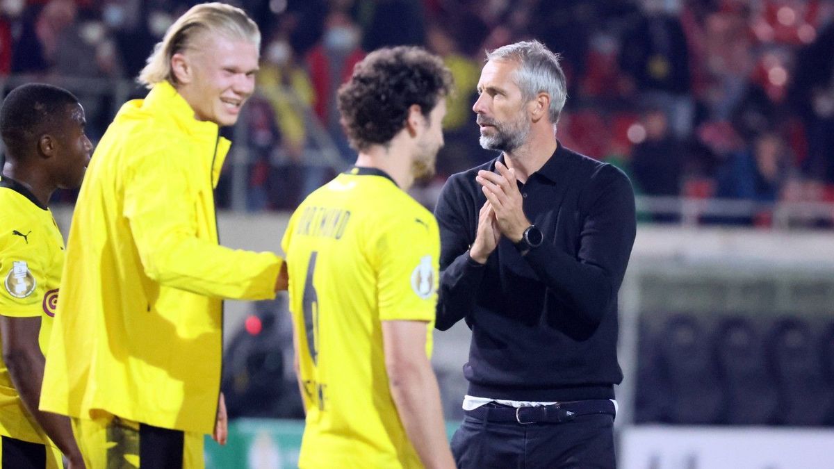 Marco Rose und Erling Haaland (Borussia Dortmund)