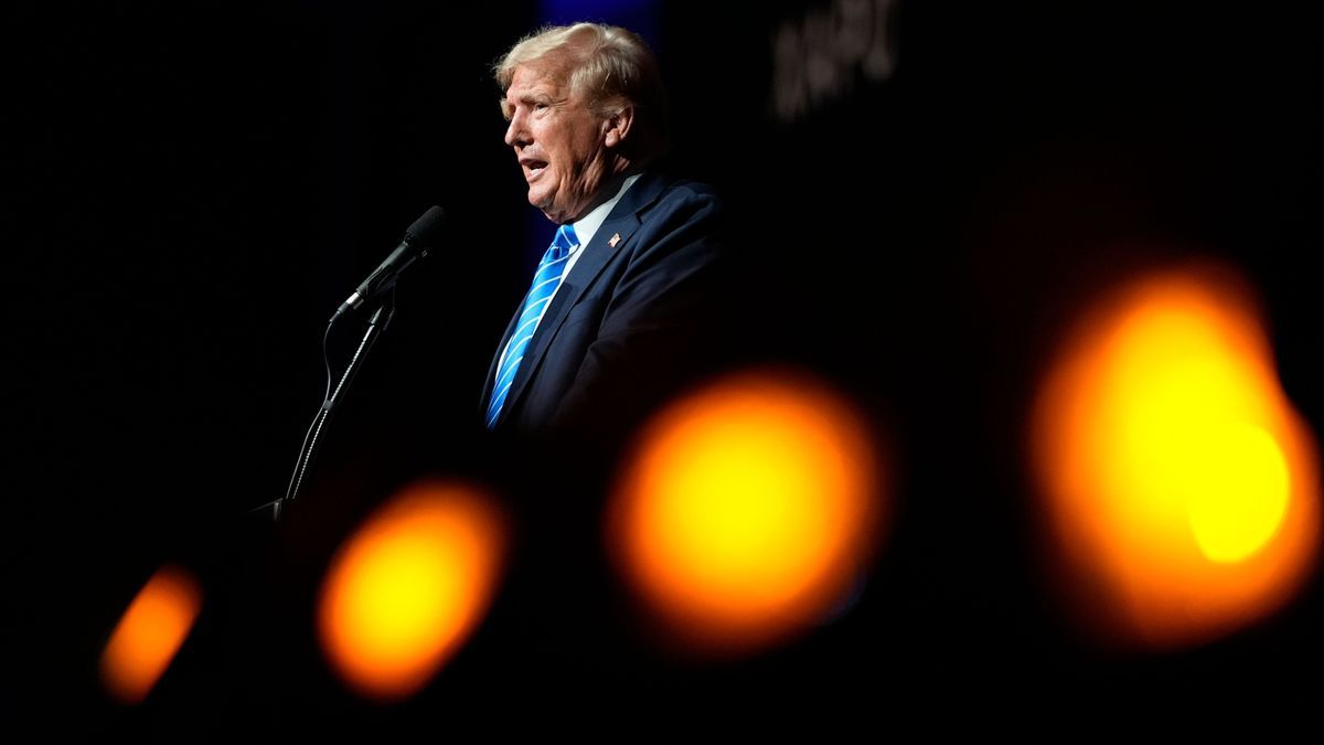 27. Juli 2024, USA: Der republikanische Präsidentschaftskandidat und ehemalige Präsident Donald Trump auf der Konferenz Bitcoin 2024 in Nashville, Tennessee