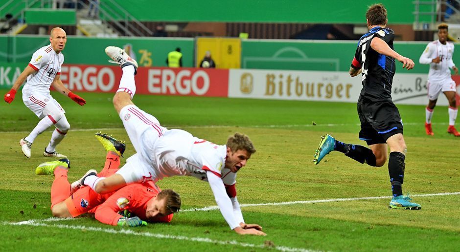 
                <strong>Thomas Müller</strong><br>
                Der Kapitän ist überall zu finden und brilliert mit guten Ideen. So legt er vor dem 1:0 durch Coman vor Ratajczak gekonnt ab, verletzt sich dabei allerdings und muss nach einer halben Stunde runter. ran-Note: 2
              