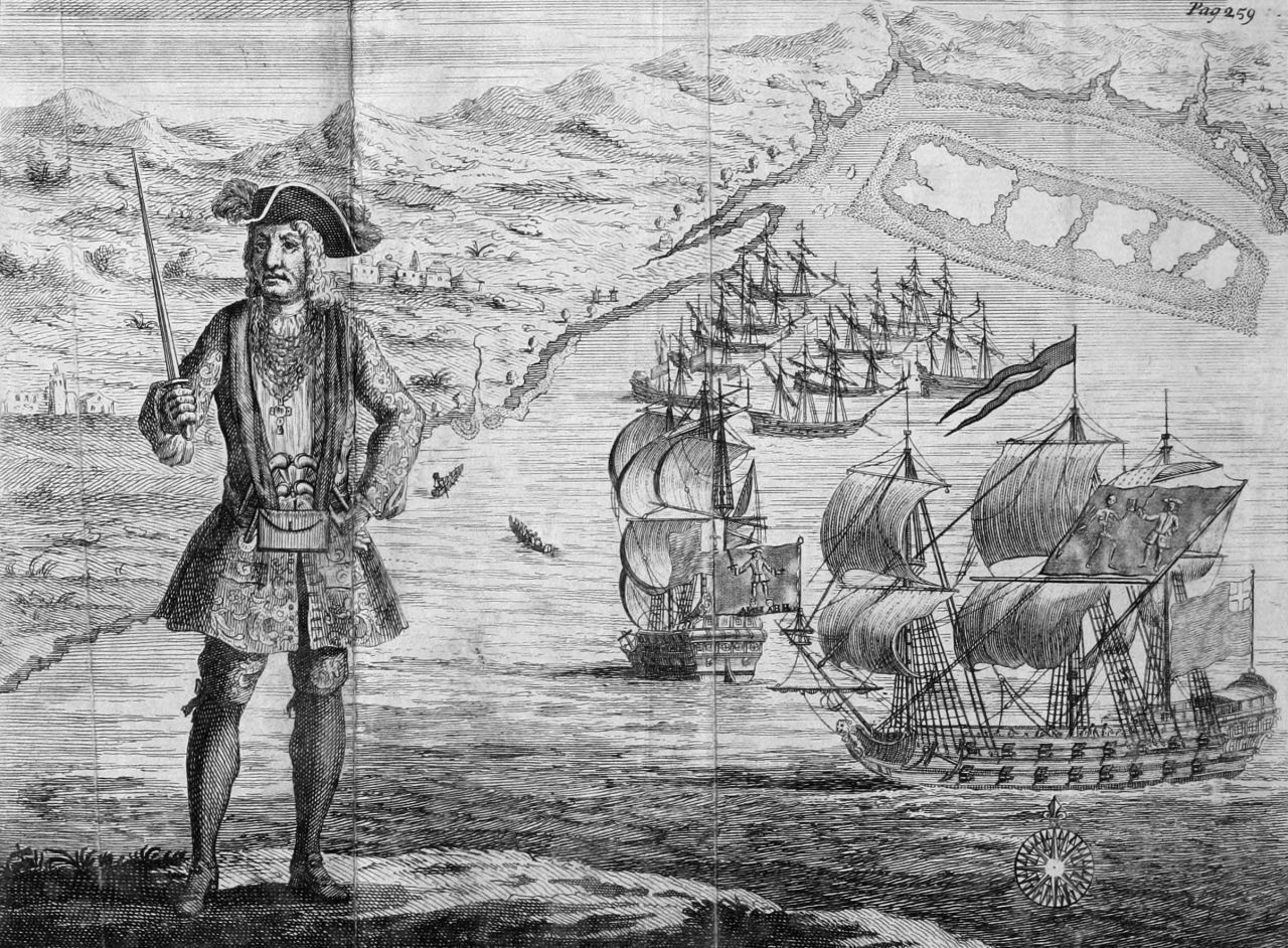 Das "Goldene Zeitalter der Piraterie" (1690 - 1730) bescherte Bartholomew Roberts Reichtum und Ruhm: Der Waliser gilt als erfolgreichster Pirat dieser Epoche. Entlang der Handelsrouten zwischen Amerika und Westafrika überfiel er in nur zwei Jahren über 400 Schiffe. Am 10. Februar 1722 nahm ein Schiff der Royal Navy Kurs auf die "Royal Fortune", die in Ouidah (Benin) vor Anker lag. Auch in dieser misslichen Situation gab es fü