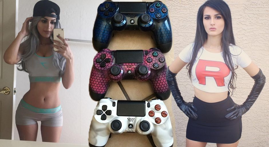 
                <strong>SSSniperwolf</strong><br>
                Zocker, lasst die Controller ruhen! Wir haben eine professionelle Gamerin im 1-Uhr-Post. Alia "Lia" Shelesh. auch bekannt als "SSSniperwolf", ist auf sämtlichen Social-Media-Kanälen aktiv und verwöhnt die Follower mit obigen Schnappschüssen. Rechts trägt sie sogar das Outfit von "Team Rocket" aus dem Anime "PoKemon". 
              