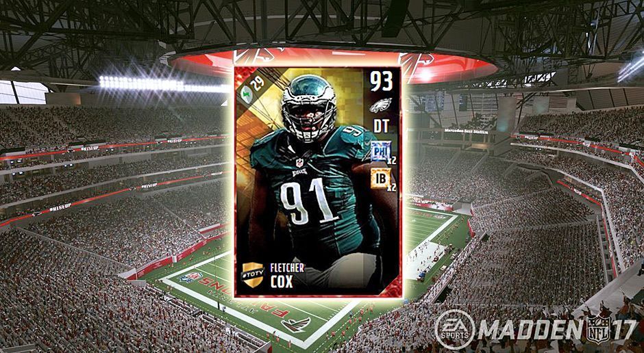 
                <strong>Defensive Tackle: Fletcher Cox</strong><br>
                Defensive Tackle: Fletcher CoxTeam: Philadelphia EaglesGesamt-Stärke: 93
              