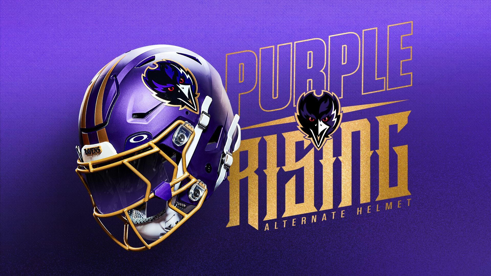 <strong>Baltimore Ravens</strong><br>Neuer Look für die Ravens! Baltimore hat einen "alternate Helmet" veröffentlicht, der beinahe komplett in Lila gehalten ist. Wenige goldene und weiße Elemente, sowie das Logo machen den Look perfekt. "Purple Rising", also "violetter Aufstieg", lautet das Motto. Darauf haben viele Ravens-Fans schon lange gewartet...